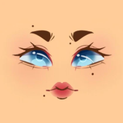 Blue-eyed face with skin tone