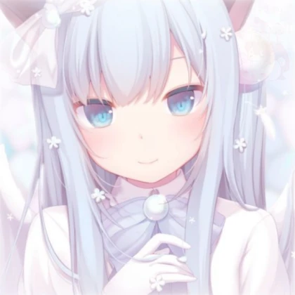 cute blue christmas anime girl