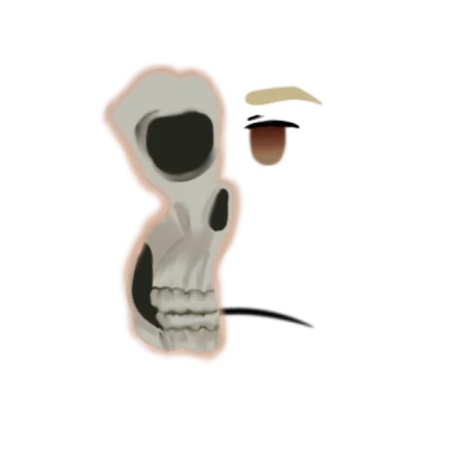 csom half skul blond and blue eyes