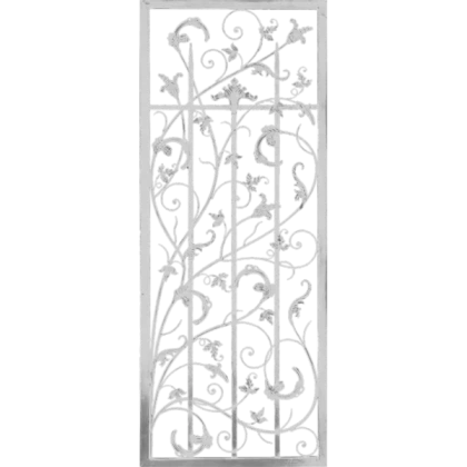 white ornate art nouveau fence pattern