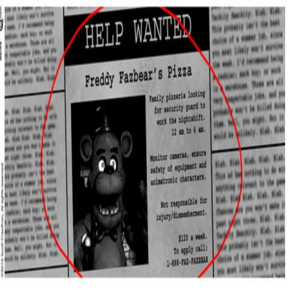 fnaf 1 newspaper