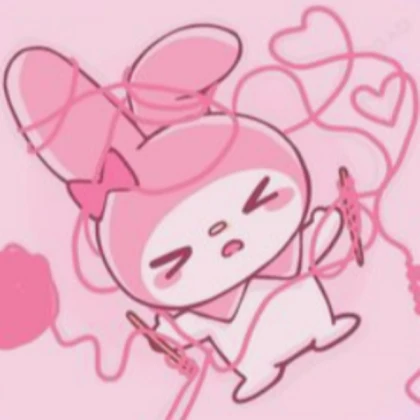 hearts pink bunny soft kawaii