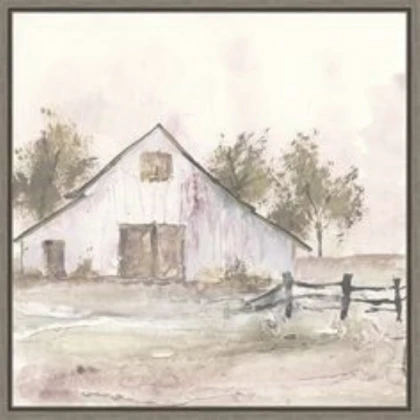 old barn house fashioned vintage painting