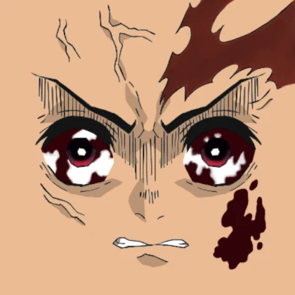 tanjiro bloody eyes