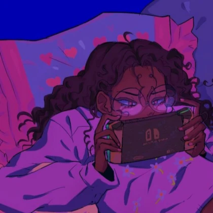 Anime | Black girl Aesthetic Purple Blue