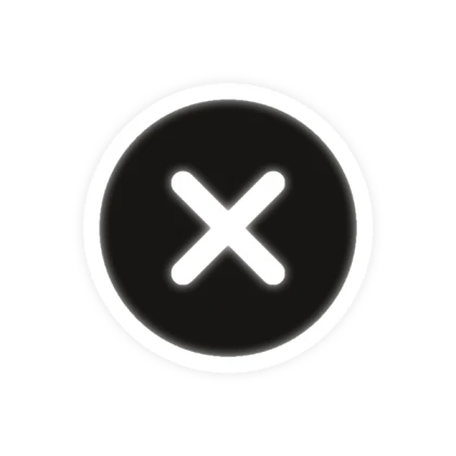 X icon black and white glow