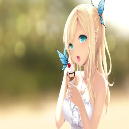 anime-girl-anime-blonde-butterfly-cute-girl-green-