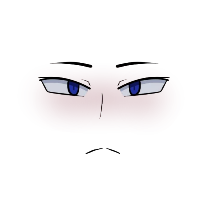 serious man face (deep blue)