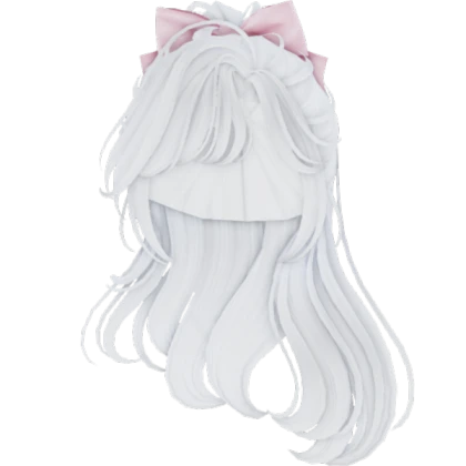 White Ponytail with Pink Bow