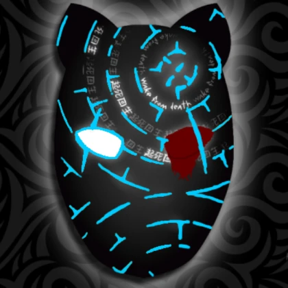 Shindo Life gold/sky blue mask