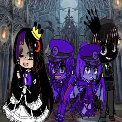 Purple girl and purple guy gacha fnaf my au