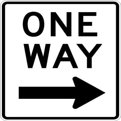 One Way Right Sign