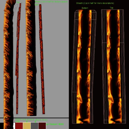 Epic Flame Sword Texture for Shindo life Katana