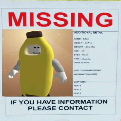 Missing Poster banana
