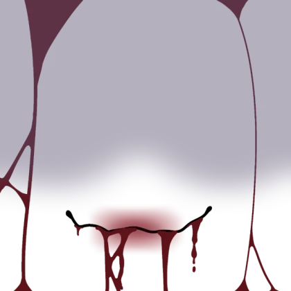 Smiling girl mouth with blood