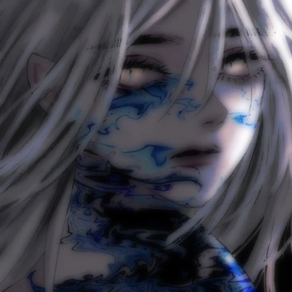 Soft blue anime icon