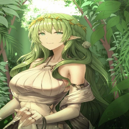 Green anime elf
