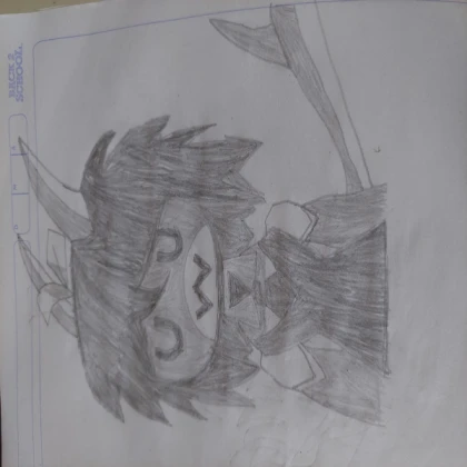 Shark Abbie does an "UwU" face