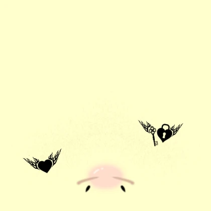 tattoo w snake bites pink lips face (yellow)