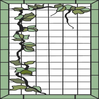 Stained Glass Window w/ Vines (For Building)