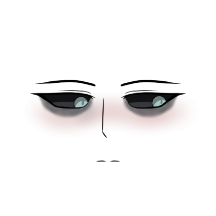 tired girl face (black+light blue)