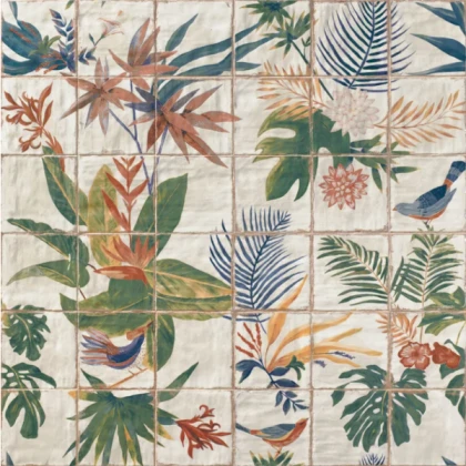 jungle pattern tiles backsplash