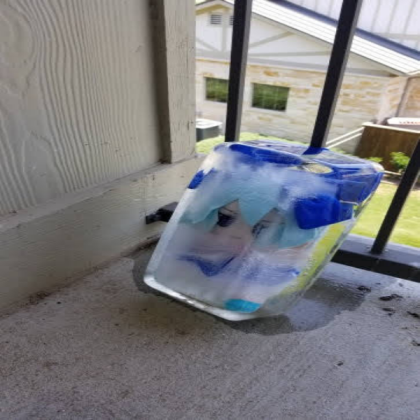 Fumo in a block of ice