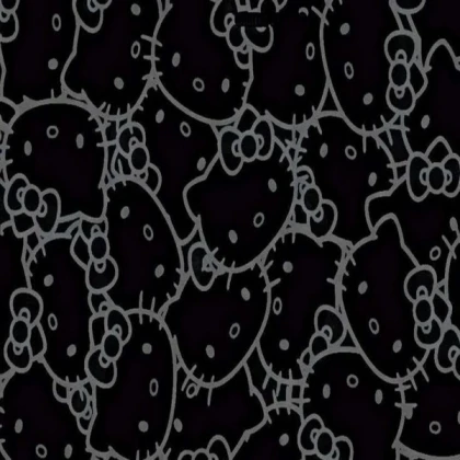 Hello Kitty Pattern Black 3